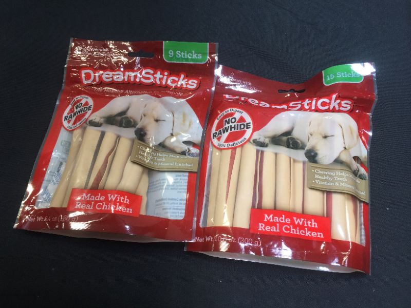 Photo 2 of 2 PACK - Dreambone Dreamsticks Dog Chew Made Wholesome Vegetables & Real Chicken, Easy To Digest, Rawhide-Free - 24 Sticks TOTAL
EXP 2023-2024