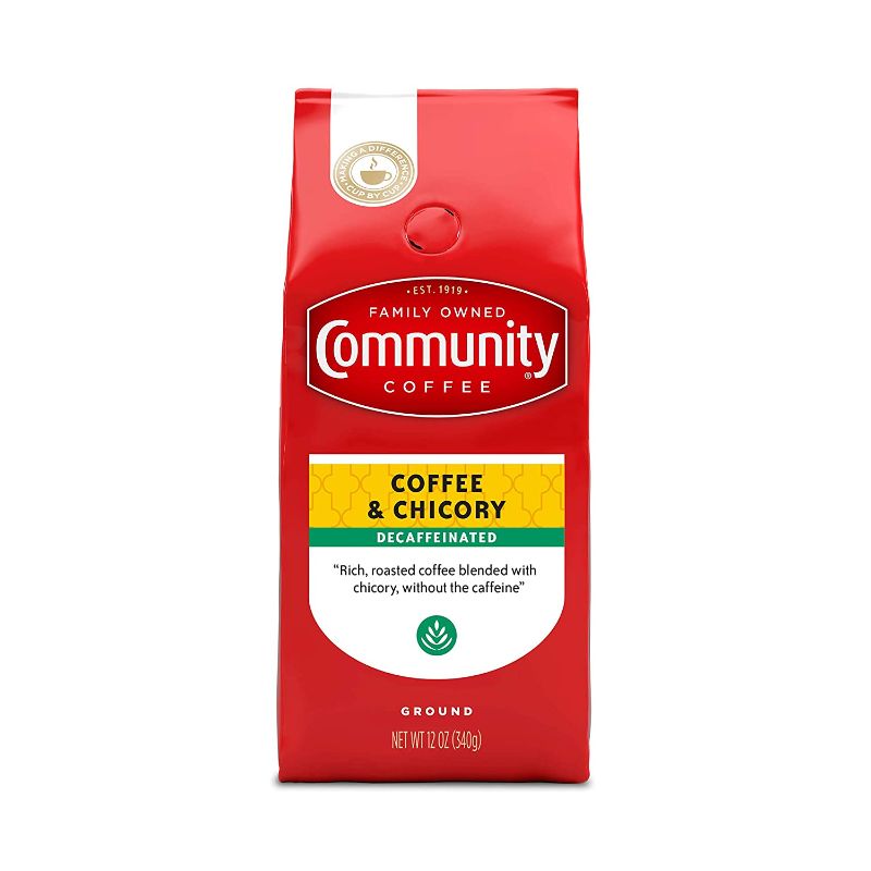 Photo 1 of 3 PACK - Community Coffee Decaf Coffee and Chicory 12 Ounce, Medium Dark Roast Ground Coffee, 12 Ounce Bag - EXP 04/2022
