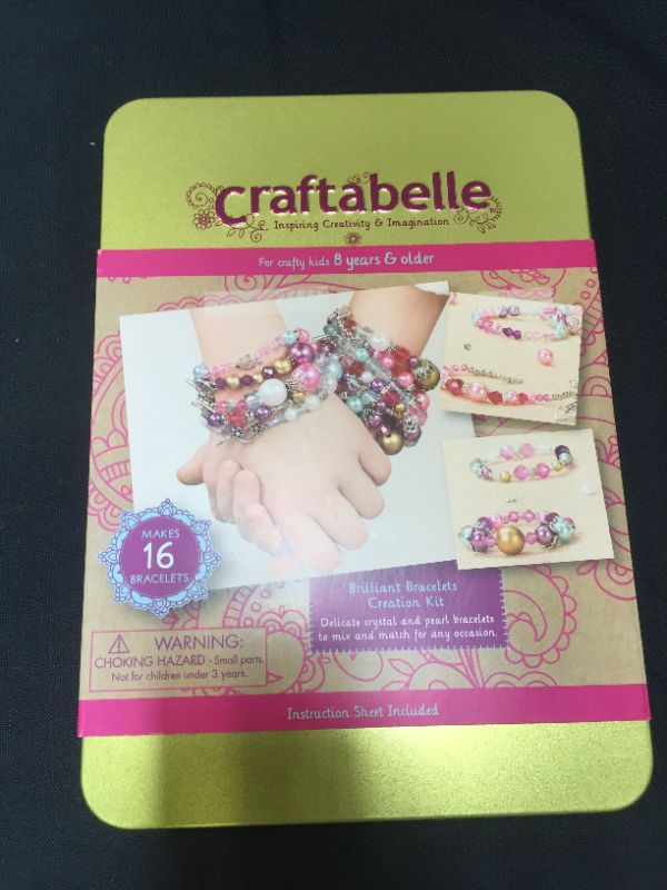 Photo 2 of Craftabelle – Brilliant Bracelets Creation Kit – Bracelet Making Kit – 492pc Jewelry Set with Crystal and Pearl Beads – Arts & Crafts for Kids Aged 8 Years + (CF2442Z)