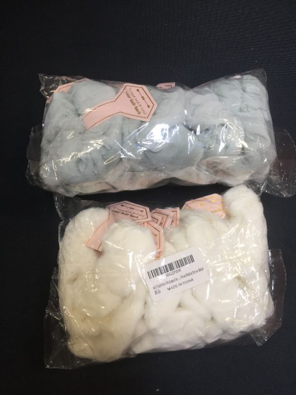 Photo 1 of VELVET SCRUNCHIES FOR BRIDESMAIDS - 24 PACK / BEIGE /WHITE/ BLUE