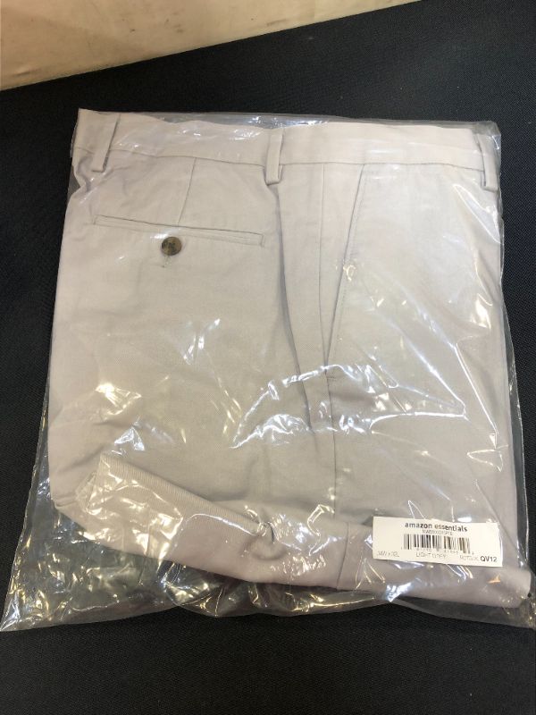 Photo 2 of Essentials Men's Slim-Fit Wrinkle-Resistant, Light Grey, Size 34W X 32L
