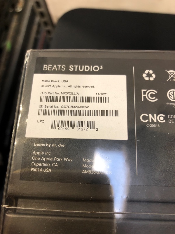Photo 5 of Beats Studio3 Wireless Noise Cancelling Over-Ear Headphones - Apple W1 Headphone Chip, Class 1 Bluetooth, 22 Hours of Listening Time, Built-in Microphone - Matte Black (Latest Model) - FACTORY SEALED 
