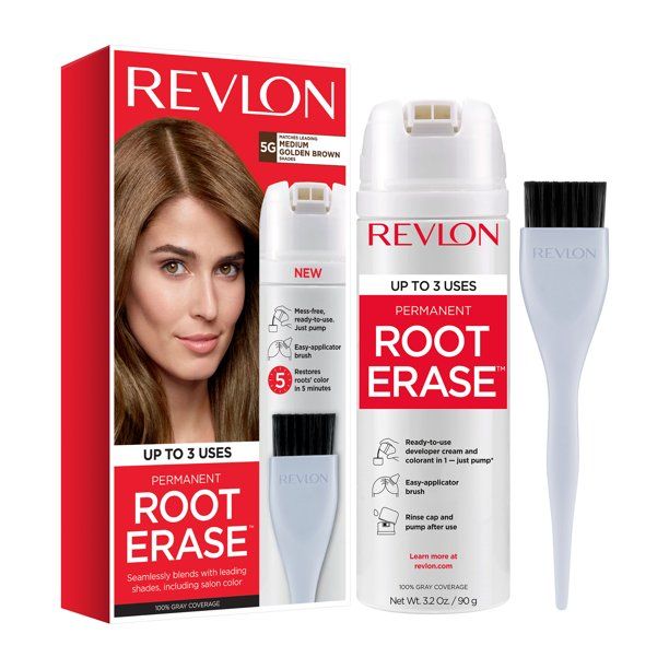 Photo 1 of  Revlon Root Erase Permanent Hair Color, At-Home Root Touchup Hair Dye 