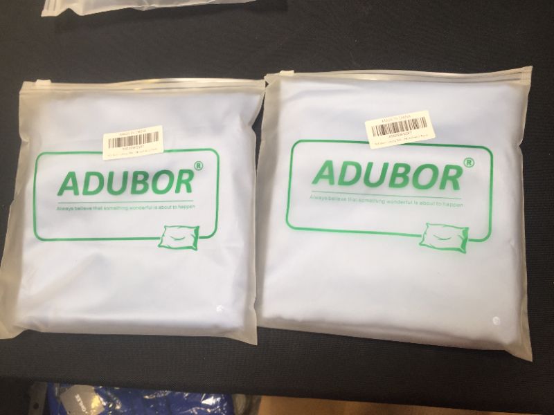 Photo 2 of 2 PACK - Adubor Silky Pillowcases with Hidden Zipper, Satin Pillow Cases Covers Soft for Hair and Skin, Cool Sleeping(Light Blue, 20 x 36 inches 2 Pack)