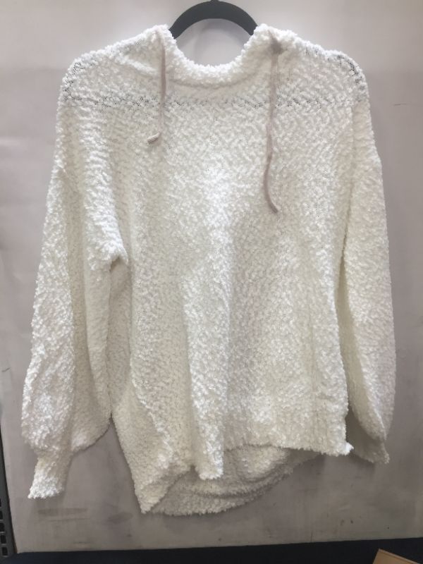 Photo 1 of POPCORN SWEATER, HOODIE (WHITE) LARGE 