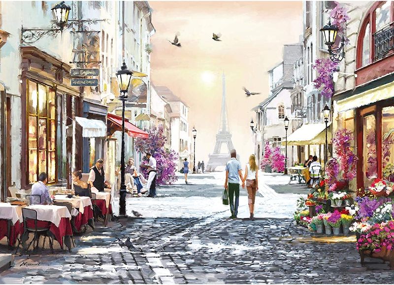 Photo 1 of 1000 Piece Puzzles for Adults- Romantic Paris- Lovers Walking- Large Size Jigsaw Puzzle Toy-Thick Sturdy Puzzles Piece Fit Together Perfectly