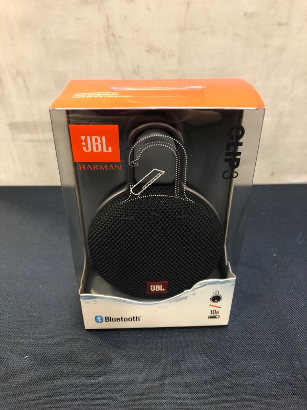 Photo 3 of JBL Clip 3, Black - Waterproof, Durable & Portable Bluetooth Speaker - Up to 10 Hours of Play - Includes Noise-Cancelling Speakerphone & Wireless Streaming (with gSPORT Case) SPEAKER IS FACTORY SEALED