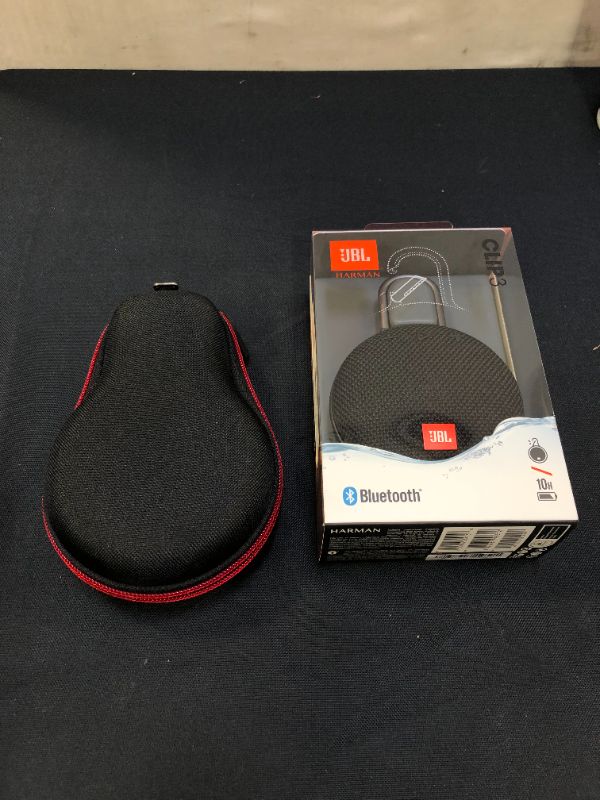 Photo 2 of JBL Clip 3, Black - Waterproof, Durable & Portable Bluetooth Speaker - Up to 10 Hours of Play - Includes Noise-Cancelling Speakerphone & Wireless Streaming (with gSPORT Case) SPEAKER IS FACTORY SEALED