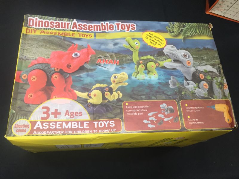 Photo 2 of DINOSAUR ASSEMBLE TOYS 3+ AGES 
STOCK PHOTO MAY VARY 
PACKAGING HAS MINOR DAMAGE 