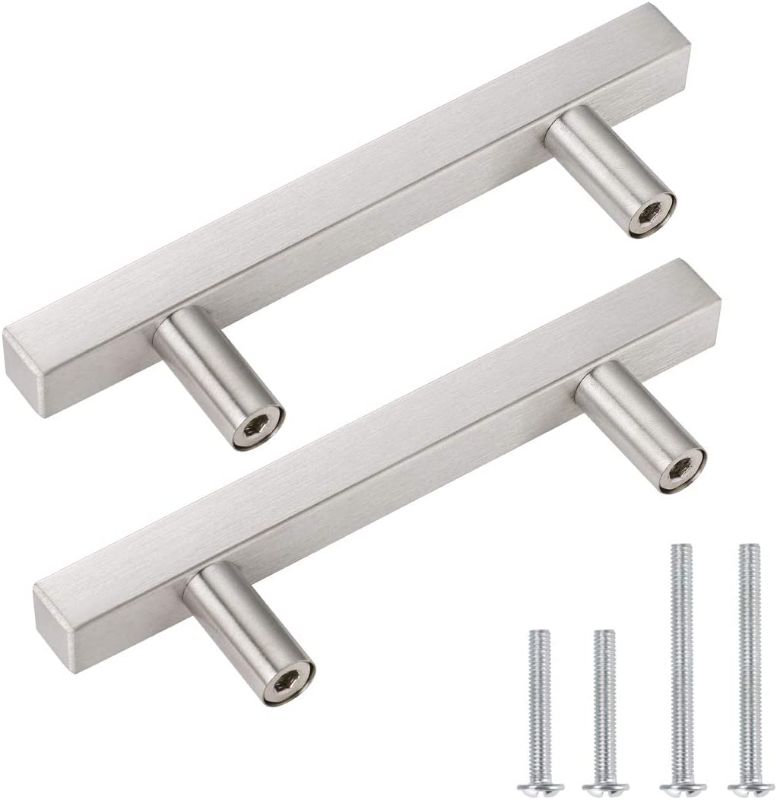 Photo 1 of 10 Pack Cabinet Pulls Cupboard Handles Brushed Nickel Kitchen Square Bar 6-1/4 inch Hole Centers Stainless Steel Hollow Drawer Pulls Cabinet Knobs Dresser Pulls