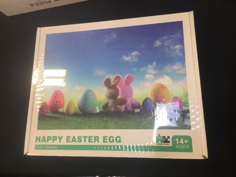 Photo 2 of GIK Health Easter Jigsaw Puzzles with Colorful Fun Easter Eggs,Bunny,Rabbit,Spring Flowers,Unique 1000 Piece Hard Paper Puzzle Games for Adults,Kids,Seniors,Wall Decor Home Decoration,Family Activity