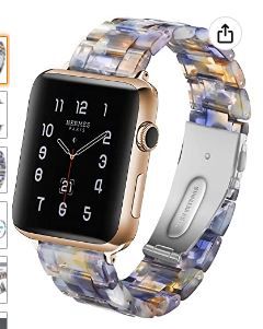 Photo 1 of Compatible Apple Watch 42mm Series 6 5 4 3 2 1 SE, Replacement Lightweight Waterproof Band with Resin,Stainless Steel