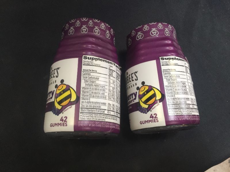 Photo 2 of 2 PACK - Zarbee'S Elderberry Gummies For Kids, Immune Support With Vit C & Zinc, Daily Childrens Vitamins Gummy, Natural Berry Flavor, 42 Count EXP 05/2022