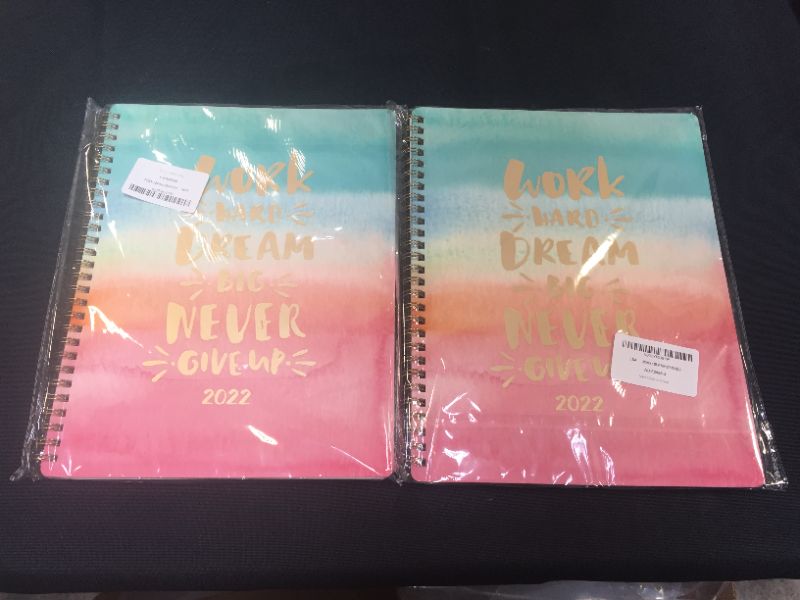 Photo 2 of 2 PACK - Planner 2022-2023 - Weekly & Monthly Academic Planner 2022-2023 with Thick Paper, 8" x 10", Jul 2022 - Jun 2023, Twin-Wire Binding, Perfect for Organizing & Planning - Pink