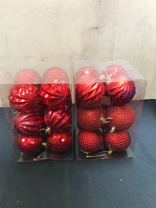 Photo 1 of 2 PC RED CHRISTMAS ORNAMENTS 