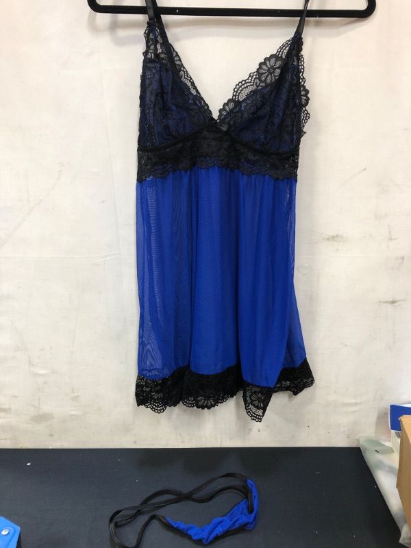 Photo 1 of Maketina babydoll lingerie mesh sleepwear blue size m 