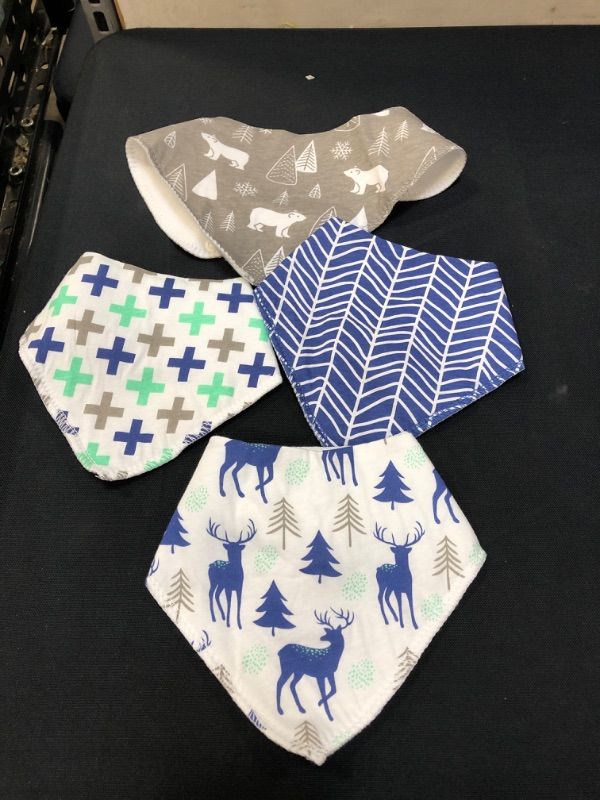 Photo 1 of 4 pack baby boy bandana bibs - waterproof and absorbent 