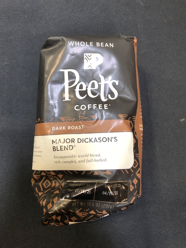 Photo 2 of  Peet's Major Dickason's Blend Dark Roast Whole Bean Coffee - 10.5oz exp- 04/19/21