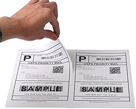 Photo 1 of 200 Labels - Half Sheet Self Adhesive Shipping Labels for Laser & Inkjet Printers, 5-1/2" X 8-1/2"