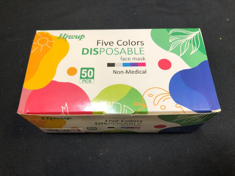 Photo 2 of Disposable Face Masks, 50 Pack Colorful Face Mask, Neon Face Mask Disposable for Women and Men
