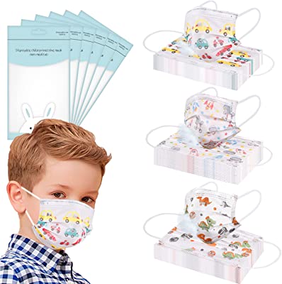 Photo 1 of  6 pack 0f 6 pcs each Kids Breathable Face Mask Masks, Cute Designer Children Facemask Age 2-4 3 8-10 Years Old Boys Kid, 3 Ply Layer