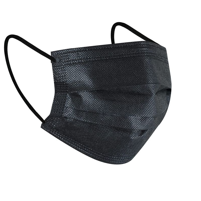 Photo 1 of 5 Pack Of 50Pcs Disposable Face Masks, 3 Ply Disposable Masks, Black Face Mask