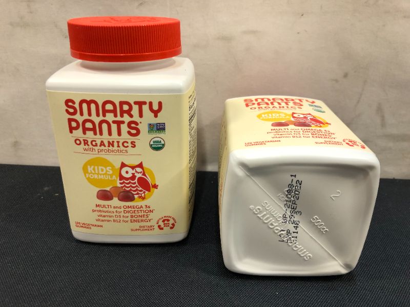 Photo 2 of 2 Packs SMARTY PANTS ORGANICS WITH PROBIOTICS KIDS FORMULA 120 VEGETARIAN GUMMIES EXP SEPT 2022 29 pack
