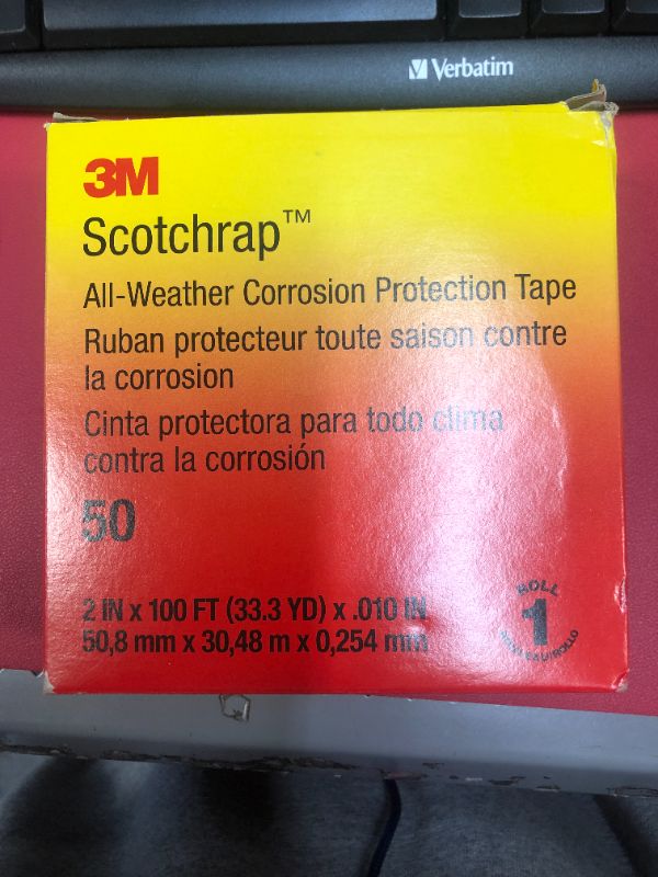 Photo 2 of 3M Scotchrap Vinyl Corrosion Protection Tape 50, Unprinted, 2 in x 100 ft, Black