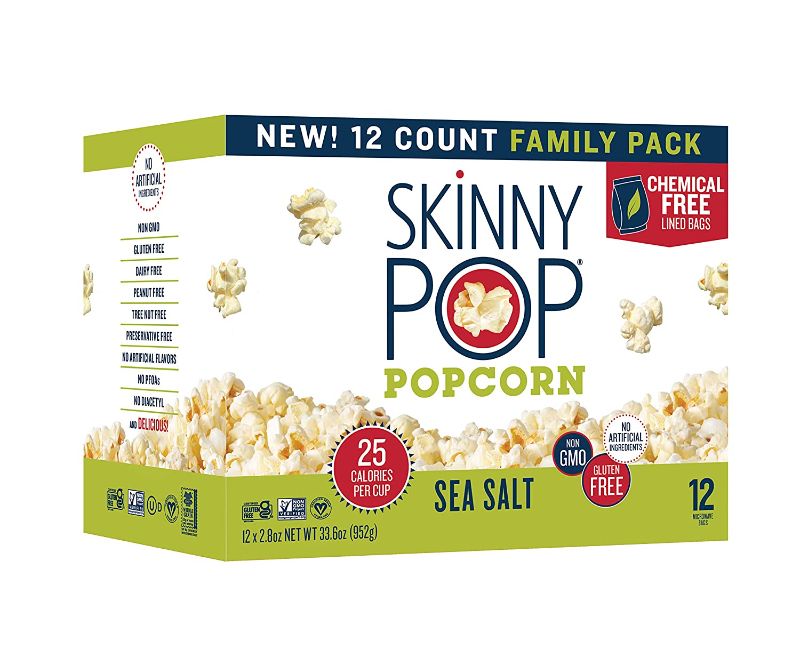 Photo 1 of  SkinnyPop Sea Salt Microwave Popcorn Bags, Healthy Snacks Microwavable Bags, 2.8 Oz, (Pack of 12), Skinny Pop, Healthy Popcorn, Gluten Free EXP--07-21-2022
