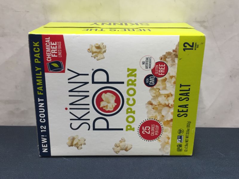 Photo 2 of  SkinnyPop Sea Salt Microwave Popcorn Bags, Healthy Snacks Microwavable Bags, 2.8 Oz, (Pack of 12), Skinny Pop, Healthy Popcorn, Gluten Free EXP--07-21-2022
