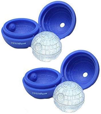 Photo 1 of 2 Packs Star Wars Death Star Silicone Ice Cube Mold Tray,Chocolate Maker Tools,Ice Ball Shape for Drinks(Blue)