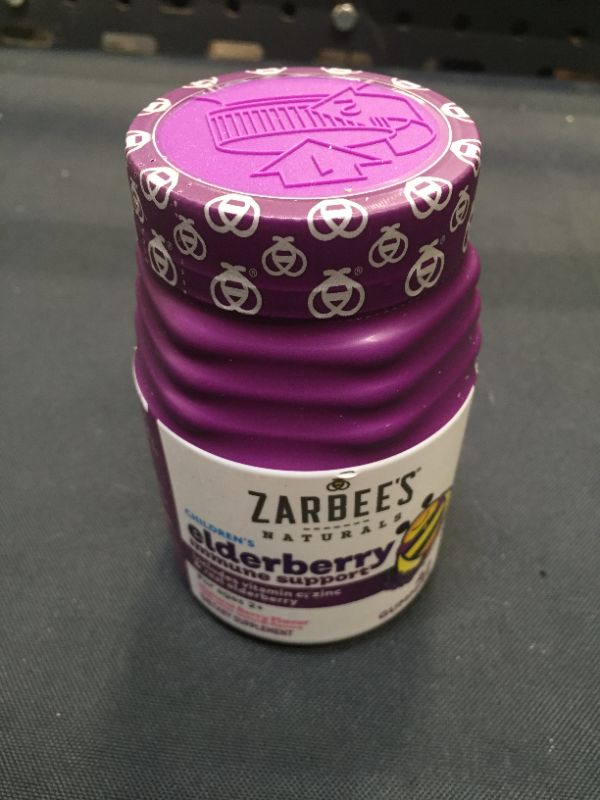Photo 2 of Zarbee's Naturals Elderberry Immune Support* with Vitamin C & Zinc, Natural Berry Flavor, 42 Gummies exp- 07/2022
