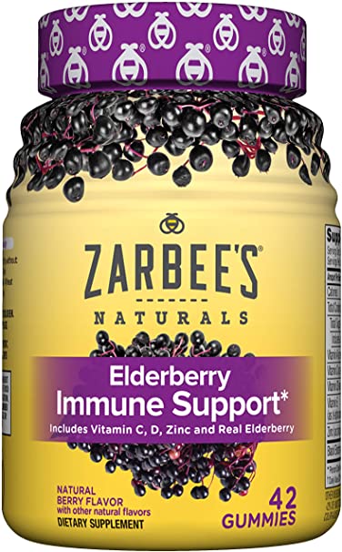 Photo 1 of Zarbee's Naturals Elderberry Immune Support* with Vitamin C & Zinc, Natural Berry Flavor, 42 Gummies exp- 07/2022
