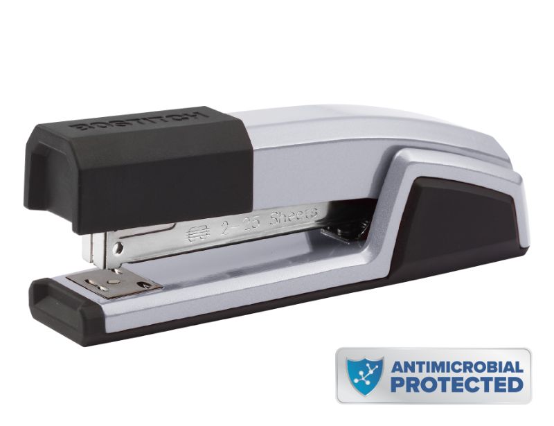 Photo 1 of Bosttich Epic Desktop Stapler with Antimicrobial Protection, Silver
