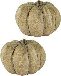 Photo 1 of Artificial Pumpkins for Decoration 2 pcs 8 inches Linen 