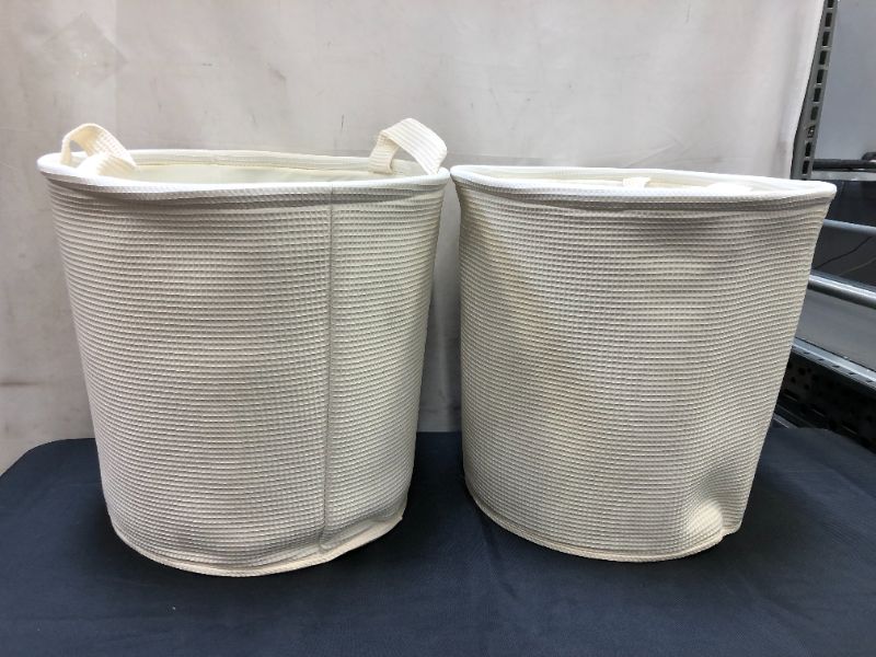 Photo 1 of 2 pcs Waffle Storage Basket Cream - Pillowfort™
