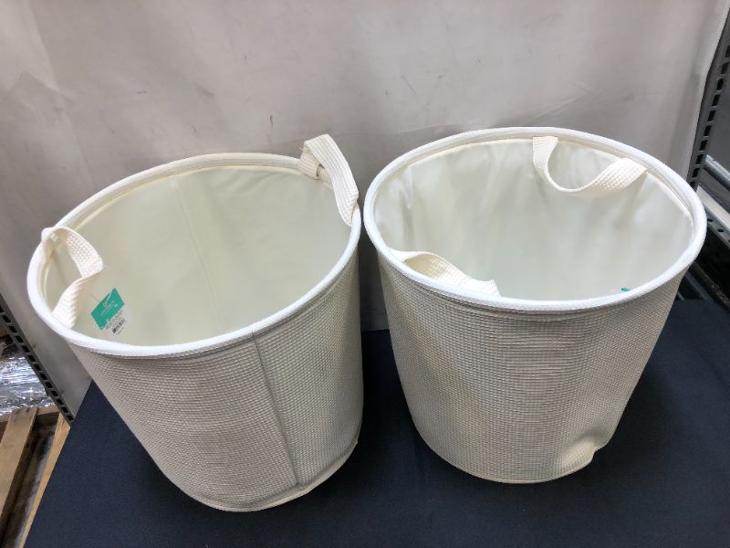 Photo 1 of 2 pcs Waffle Storage Basket Cream - Pillowfort™
