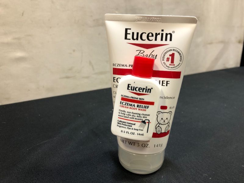 Photo 2 of Eucerin Baby Eczema Eczema Baby Cream (5oz) Plus Trial Body Wash (.5oz), Baby Eczema Cream, Multipack
