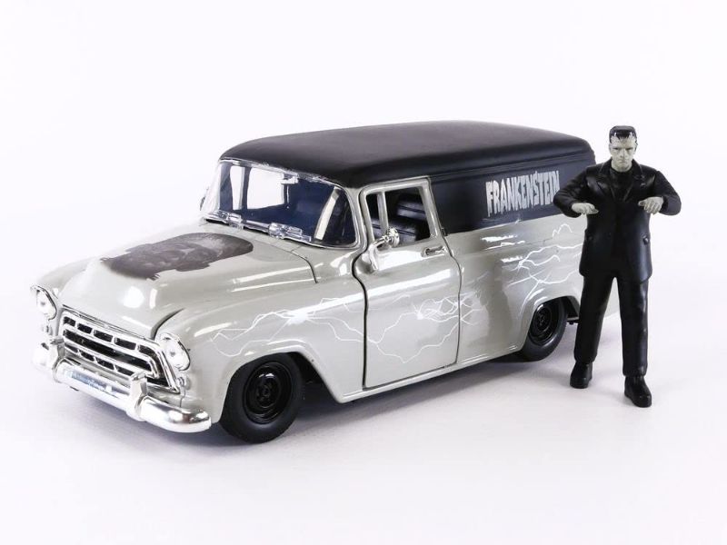 Photo 1 of Jada Toys Universal Monsters 1957 Chevy Suburban Die-cast Car & 2.75" Frankenstein Figure, Toys for Kids and Adults
