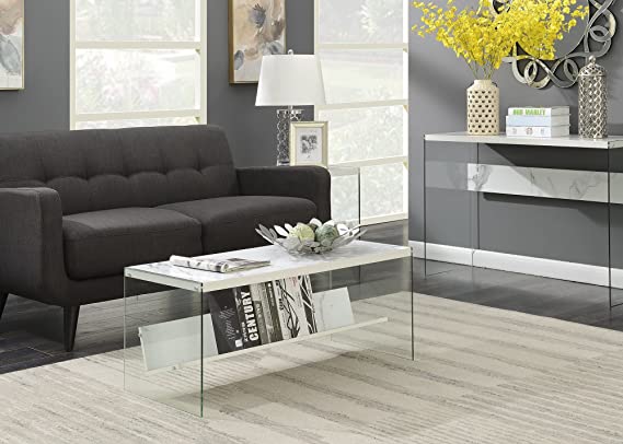 Photo 1 of Convenience Concepts SoHo Coffee Table, Faux White Marble
