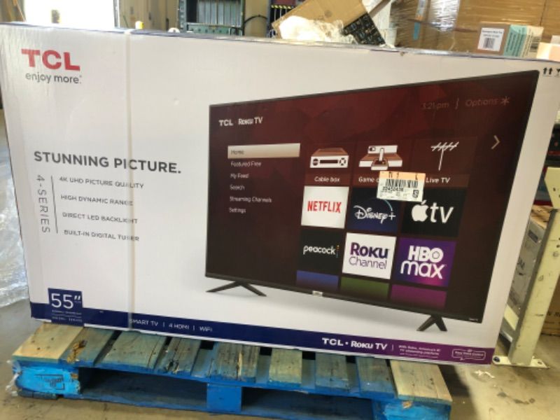 Photo 1 of TCL 55" Class 4-Series 4K UHD HDR Smart Roku TV – 55S435

