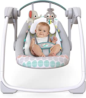 Photo 1 of Bright Starts Whimsical Wild Portable Compact Automatic Deluxe Baby Swing with Music and Taggies, Newborn and up
