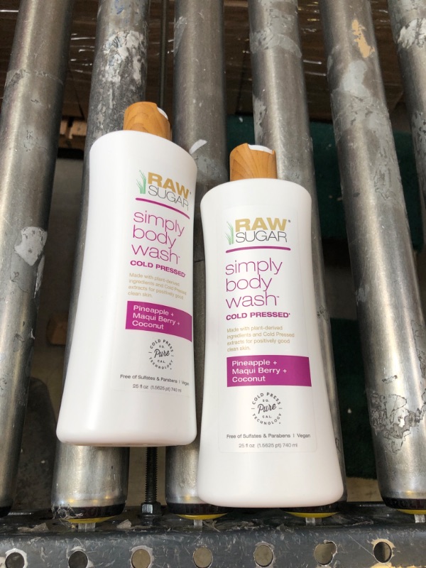 Photo 2 of 2 PACK - Raw Sugar Pineapple + Maqui Berry + Coconut Simply Body Wash - 25 fl oz