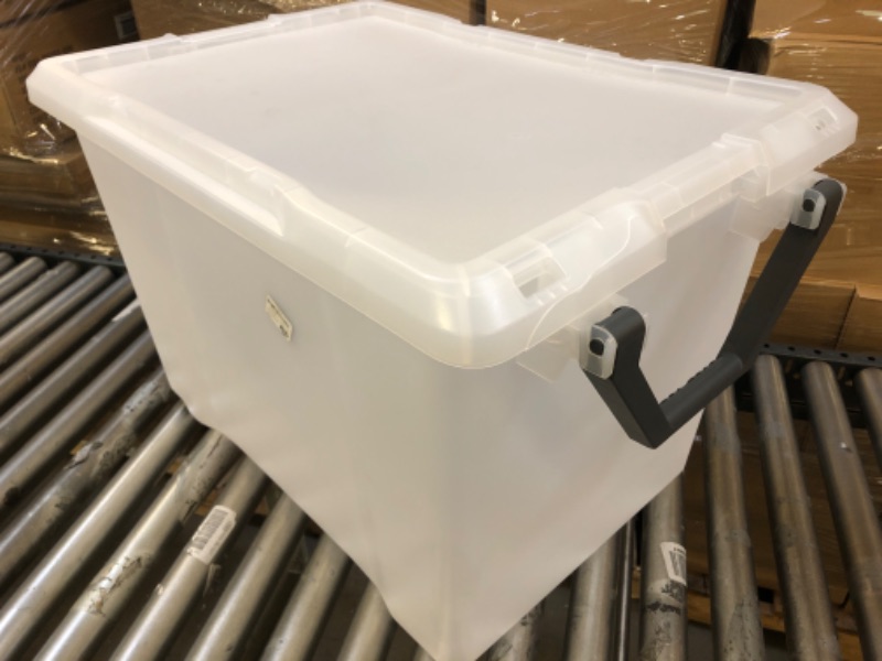 Photo 2 of 128qt Extra Large Wheeled Latching Storage Box - Brightroom™
MISSING LID LOCKS 