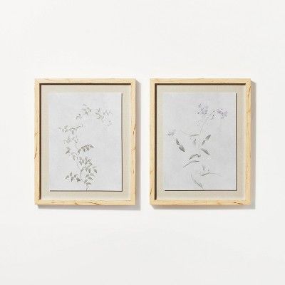 Photo 1 of (Set of 2) 16" x 20" Wispy Sprig Framed Art Print - Threshold™ designed with Studio McGee

