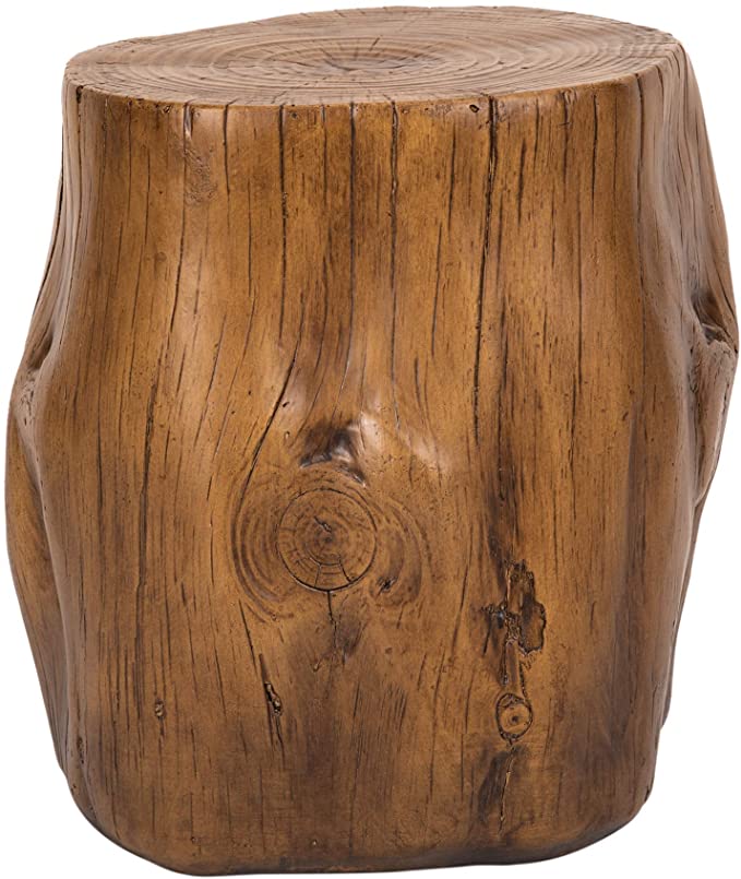 Photo 1 of Ball & Cast Faux Wood Stump Stool Accent Table 18.325"Wx15.35"Dx16.54"H Brown Set of 1