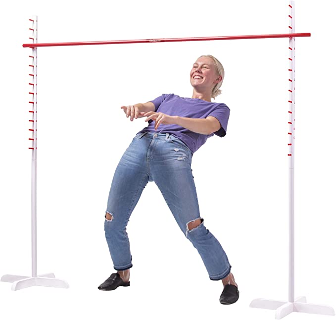 Photo 1 of GoSports Get Low Limbo Premium Wooden Limbo Game, Sets up in Seconds - Fun for Kids & Adults, White, Red