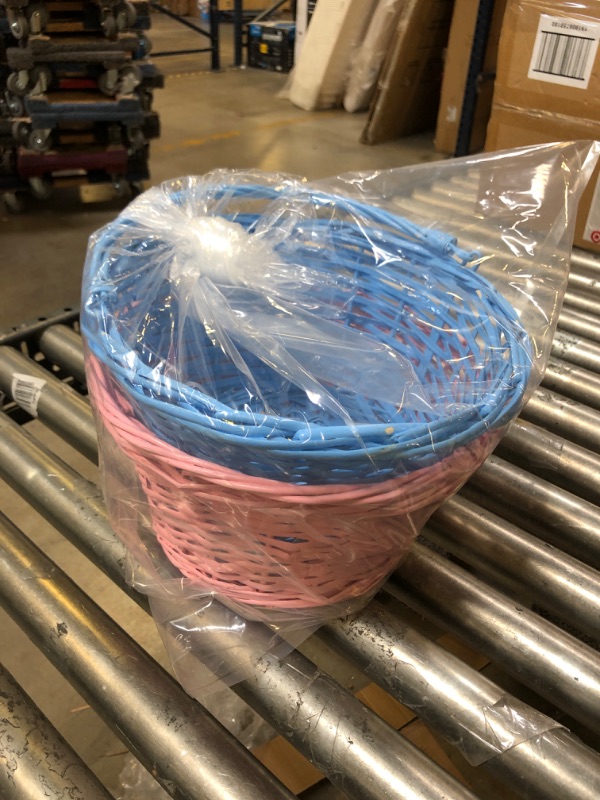 Photo 2 of 12" Willow Easter Basket - Spritz™ --- 2 PACK - BLUE AND PINK 

