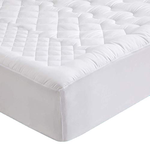 Photo 1 of 7 Zone Pillow Top Mattress Topper Queen, Microfiber Mattress Pad with Fitted Skirt up to 20’’, 1200GSM Overfilled Mattress Cover with Microfiber Fill, Plush Soft and Breathable?60X80'' White