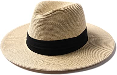 Photo 1 of FURTALK Panama Hat Sun Hats for Women Men Wide Brim Fedora Straw Beach Hat UV UPF 50 LARGE
